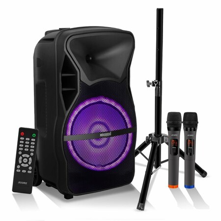 5 Core 5 Core DJ speakers 12" Rechargeable Powered PA system 250W Loud DJ Speaker - ACTIVE HOME 12 2-MIC ACTIVE HOME 12 2-MIC